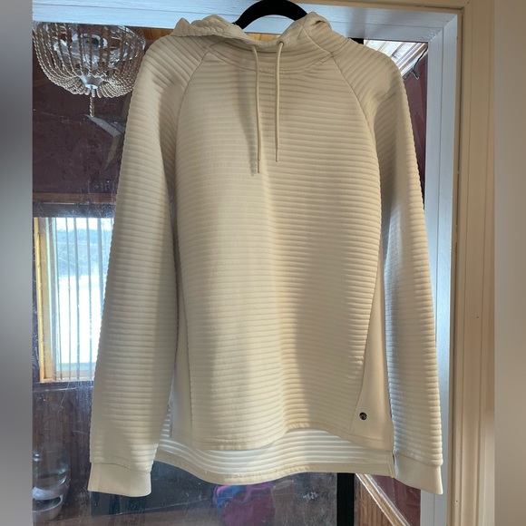 Apana Men's Ribbed Hoodie Long Sleeve Pullover  Size Medium Taupe/Cream Color - Picture 1 of 2